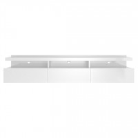 Manhattan Comfort 220252 Cabrini 71.25 Half Floating Entertainment Center with 3 Drawers in White Gloss